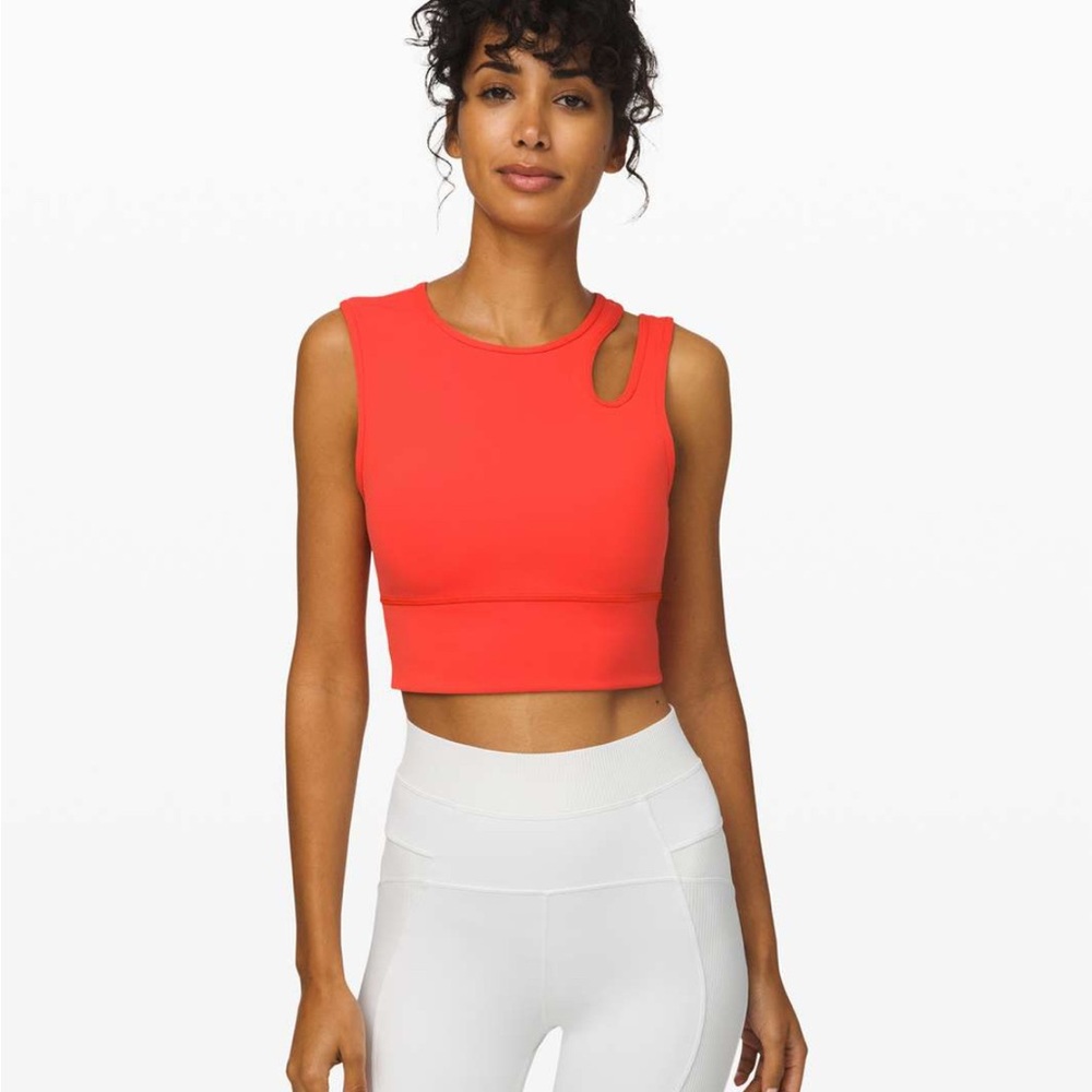 Lululemon Athletica Mastered Motion Cropped Active Top - thermal red